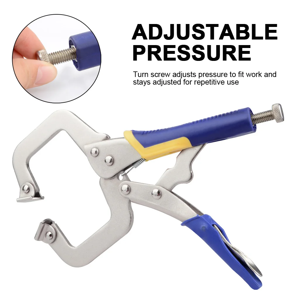 

C-type Flat Locking Grip Vise Pliers Carbon Steel Welding Quick Fixing Locking C Clamp Pliers Round Wood Tenon 1pc