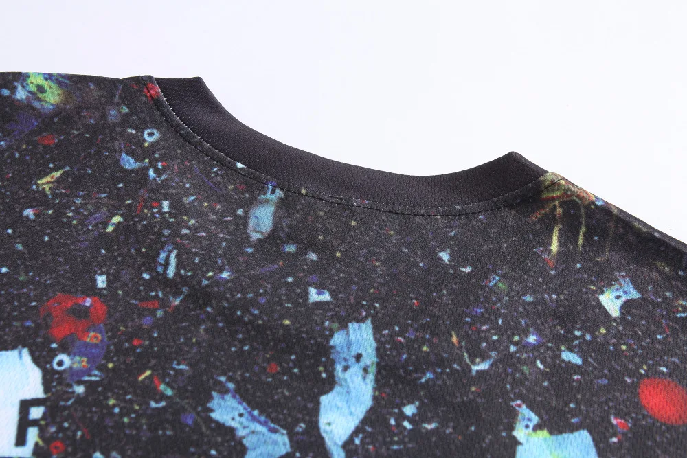 Новая модная мужская футболка из полиэстера с коротким рукавом и 3D круглым