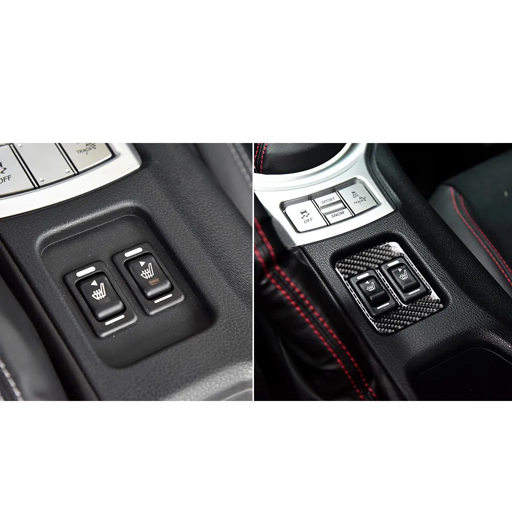 Декоративная рамка для кнопки из углеродного волокна для кнопки для Subaru BRZ ForToyota TRD STI 86 орнамент аксессуары для салона автомобиля#628