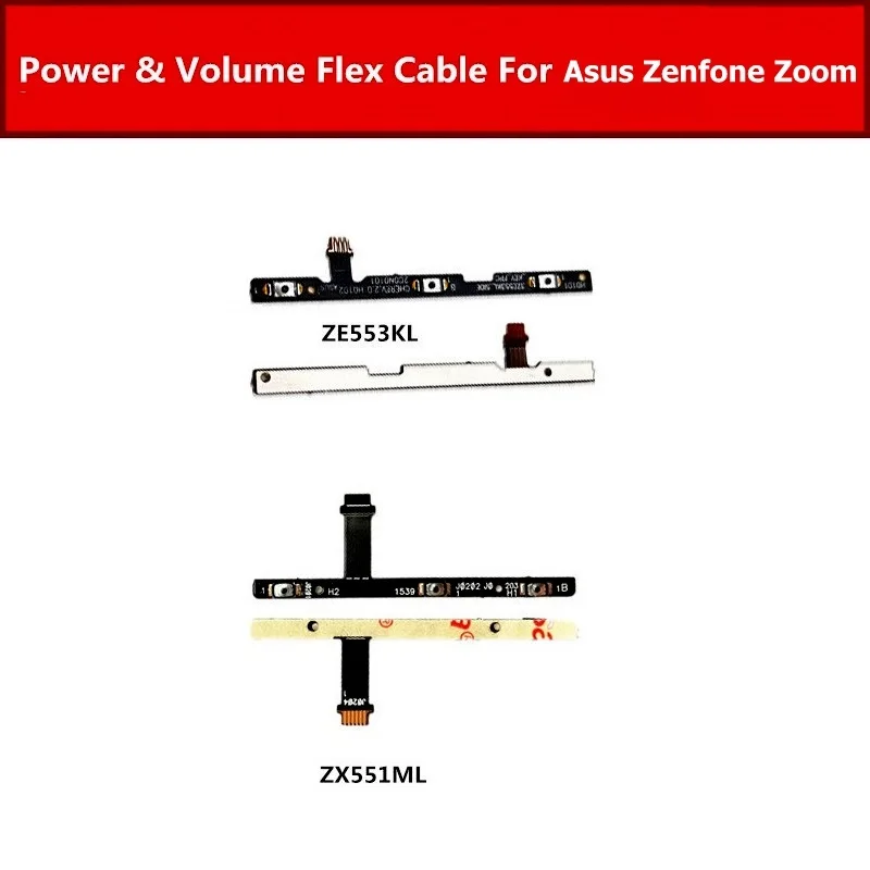 Гибкий кабель для Asus Zenfone 3 Zoom ZE553KL Z01HD, лента с кнопкой громкости для Asus Zoom ZX550ML ZX551ML, кнопка переключения