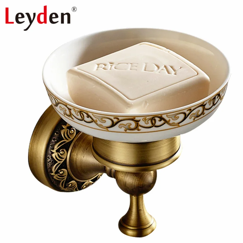 

Leyden Antique Brass/ ORB Wall Mounted Soap Dish Holder Ceramic Soap Dishes Copper Bathroom Soap Holder Bathroom Accessories