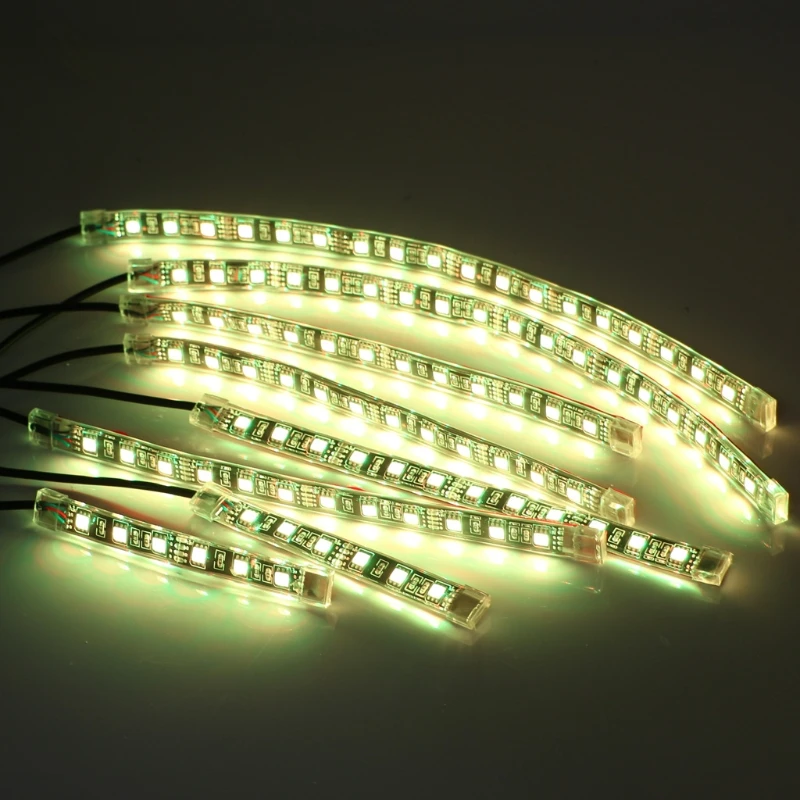 8 шт., украшение для мотоцикла, 5050 SMD лента, гибкий RGB мигающий светильник светодиодный с пультом дистанционного управления для мотоцикла, декоративный светильник