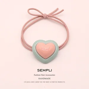 Sempli разноцветные Глянцевые Акриловые резинки для волос, эластичные нейлоновые резинки для волос для женщин, резинки для волос, аксессуары для волос