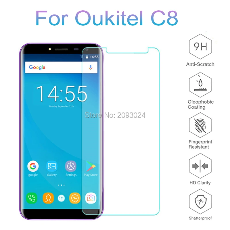Закаленное стекло 9H 2.5D для Oukitel C8 оригинальная Защитная пленка защитное 5