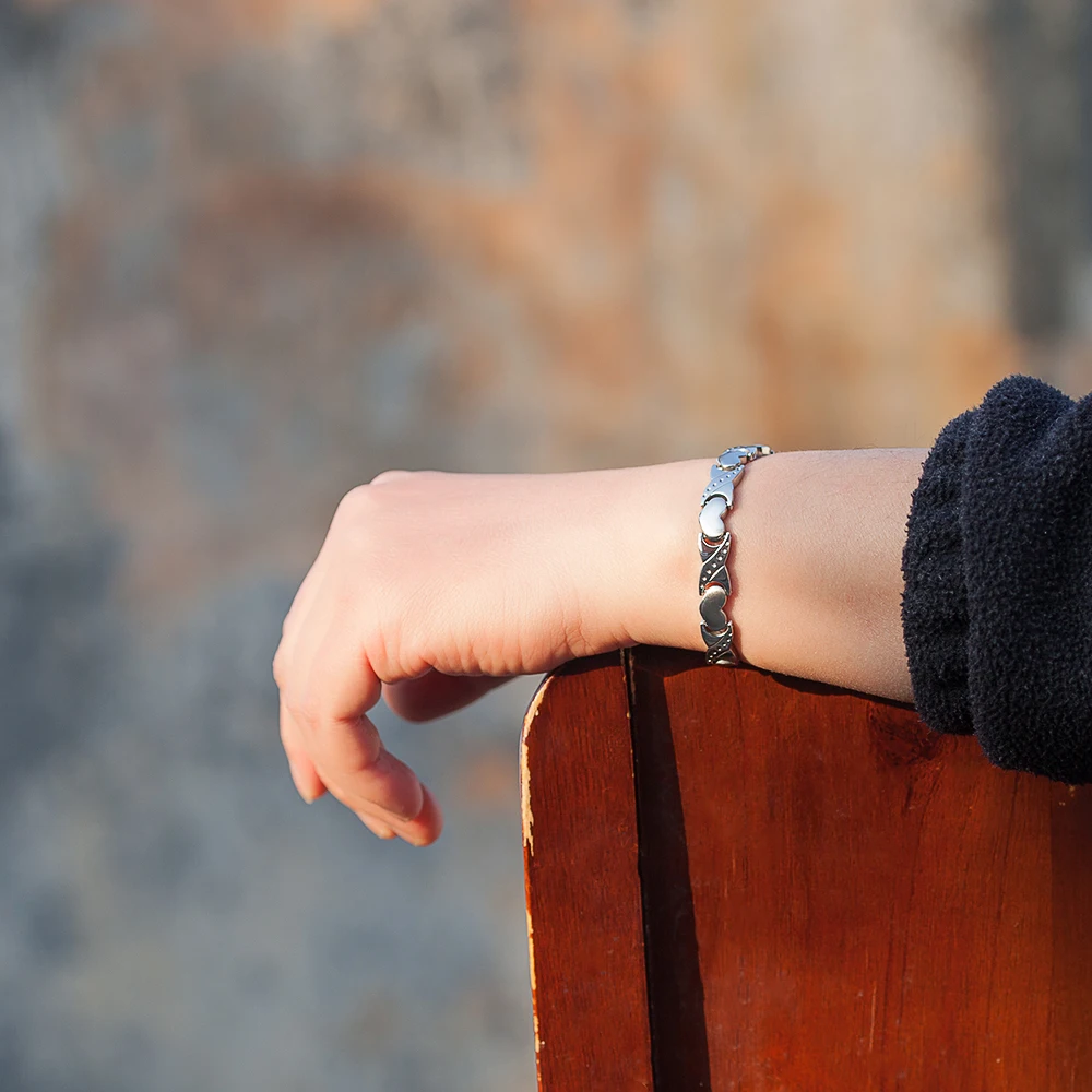 Магнитный браслет Vinterly для женщин из нержавеющей стали с сердечком магнитный