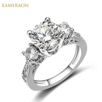 cz cubic zirconia delicate ring for women water drop big rings wedding promise princess crystal stone jewelry
