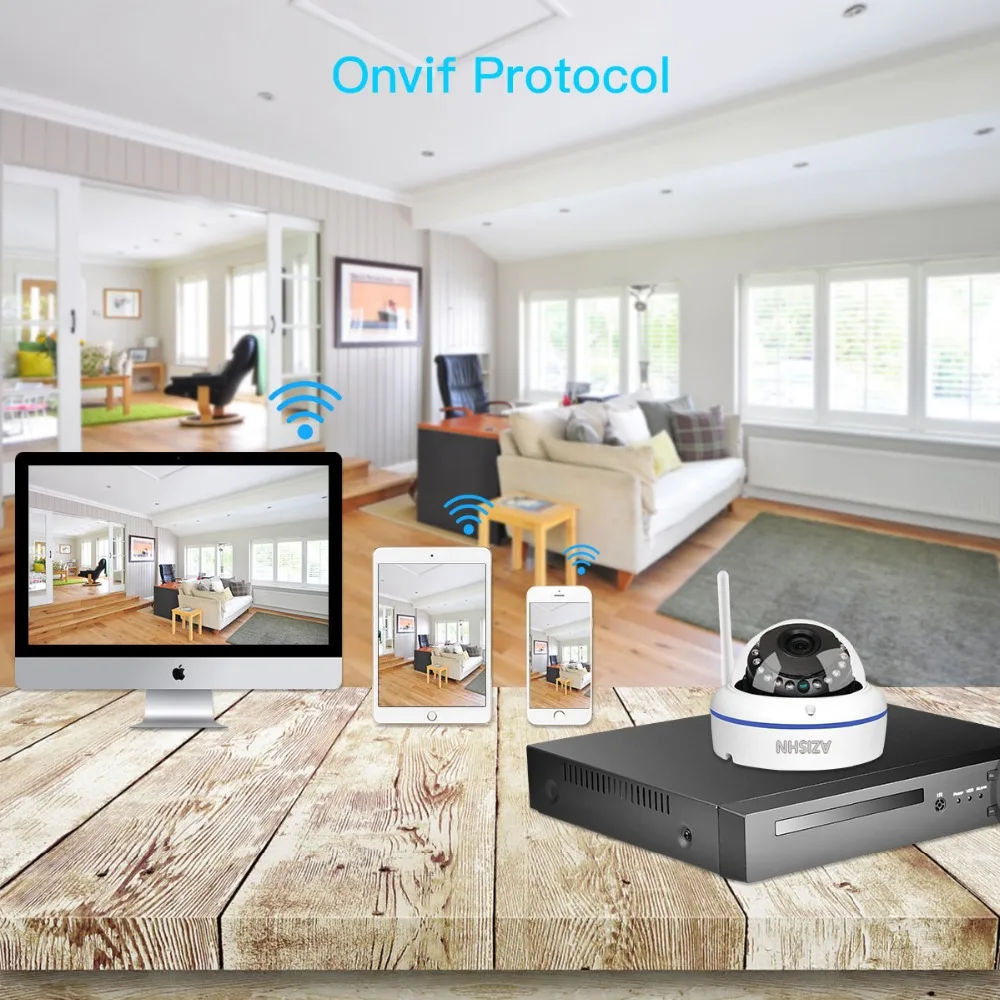 AZISHN Vandalproof аудио широкоугольный 1080P 960P 720P WiFi ip-камера с микрофоном для наружного
