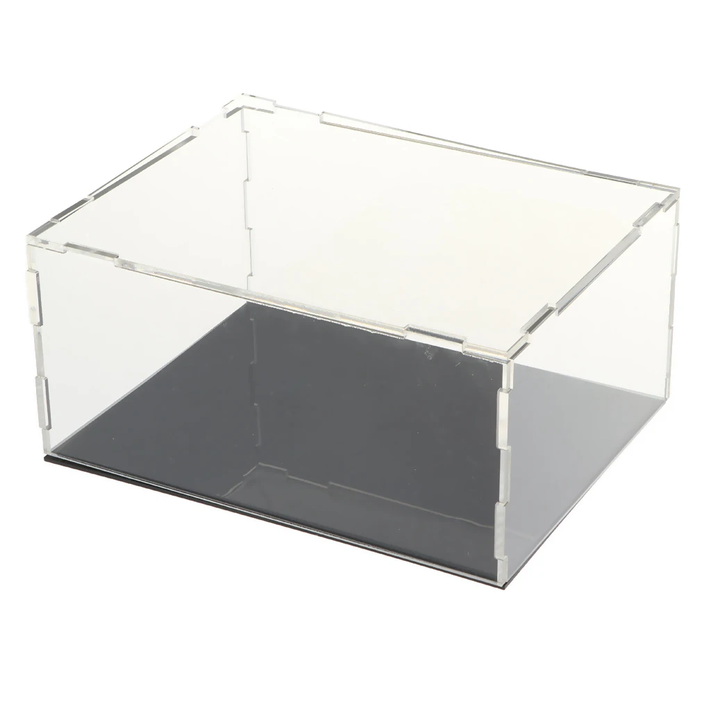 17x13x8cm Прозрачный акриловый пылезащитный чехол MagiDeal с черной основой для моделей автомобилей, аниме-фигурки - Цвет: 17x13x8cm