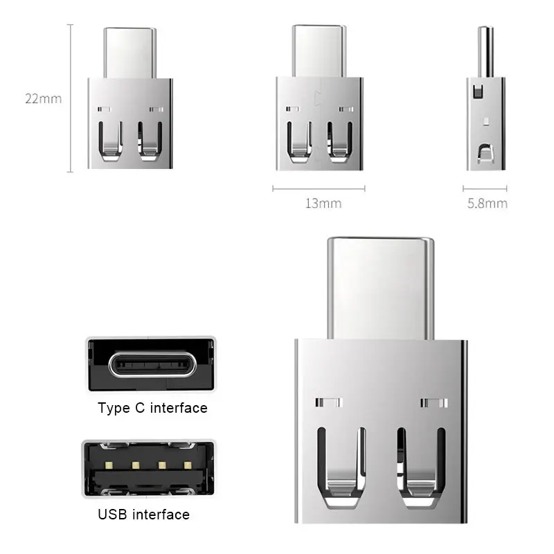 2 шт. интерфейс type C адаптер USB штекер USB2.0 Женский OTG конвертер LSMK99| |