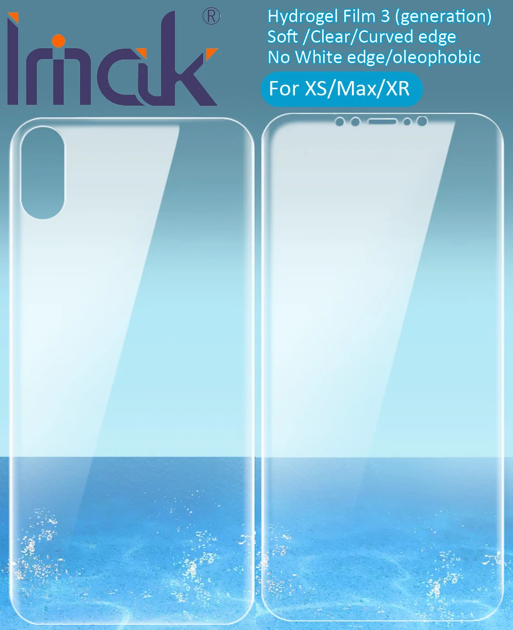 Гидрогелевая пленка imak 3 III для iPhone XS Max XR задняя Передняя защитная прозрачная