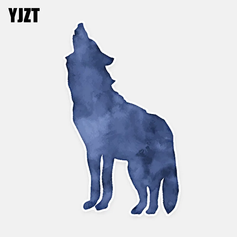 

YJZT 9.5CM*16CM Originality Animal Wolf Howling PVC Motorcycle Car-styling Car Sticker 5-0908