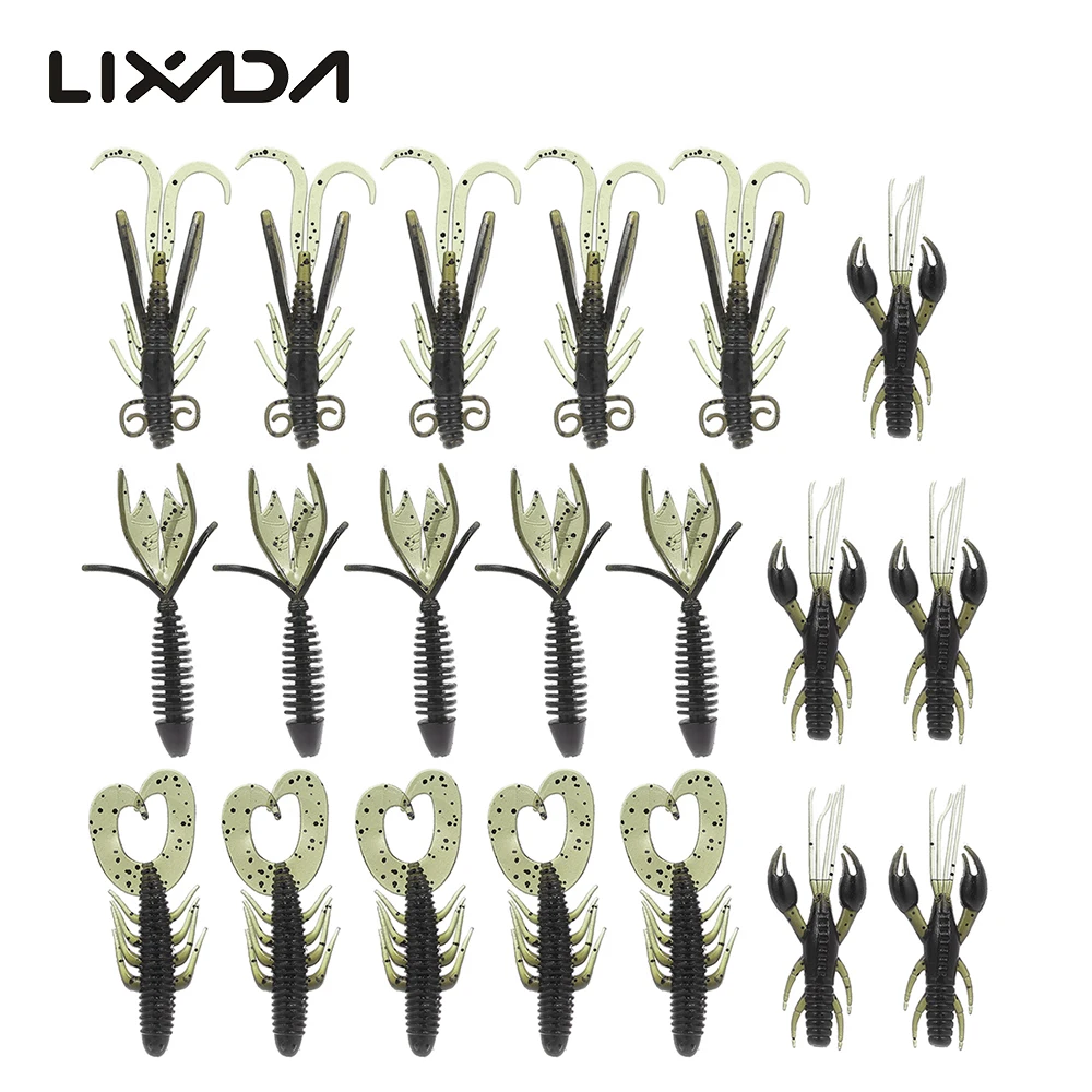 Lixada 20 шт. рыболовная Мягкая приманка приманки для ловли креветок карпа