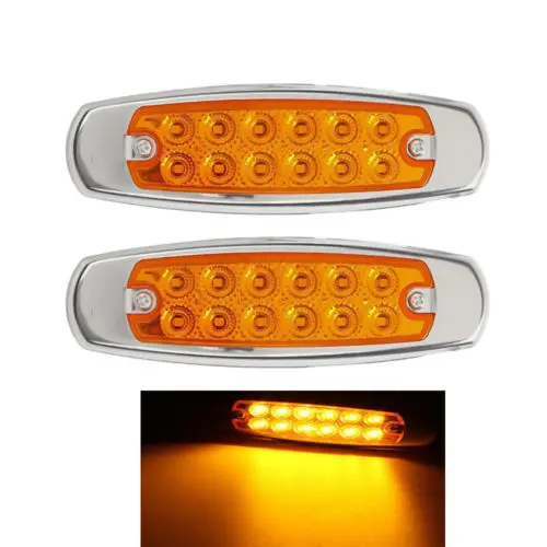 Keyecu 2 шт./лот Янтарный Боковой габаритный фонарь зазор 12 Spyder LED хром для Kenworth Peterbilt |