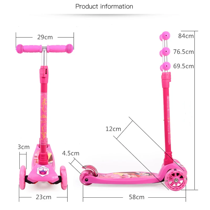 Новый складной самокат с Микки Маусом из алюминия для детей 3 скутер рулевой