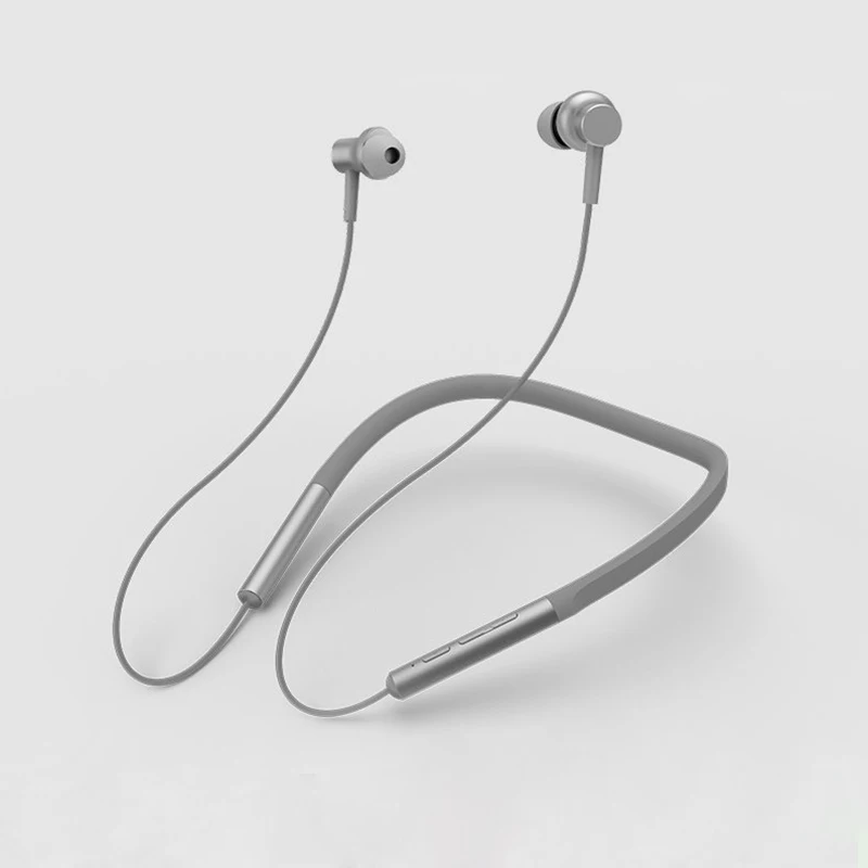 Gray Xiaomi Bluetooth ошейник, наушники с шейным ободком, гарнитура в уши, магнитный MicPlay, двойной динамический Bluetooth 4,1 для huawei Celular - Цвет: Gray