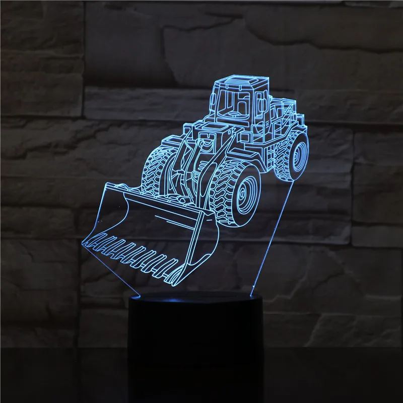 Корзина для скрапперов 3D лампа Иллюзия ночник RGB светодиодный светильник многоцветная вспышка выцветает Праздничная спадающая машина Лопата USB детская игрушка Лава