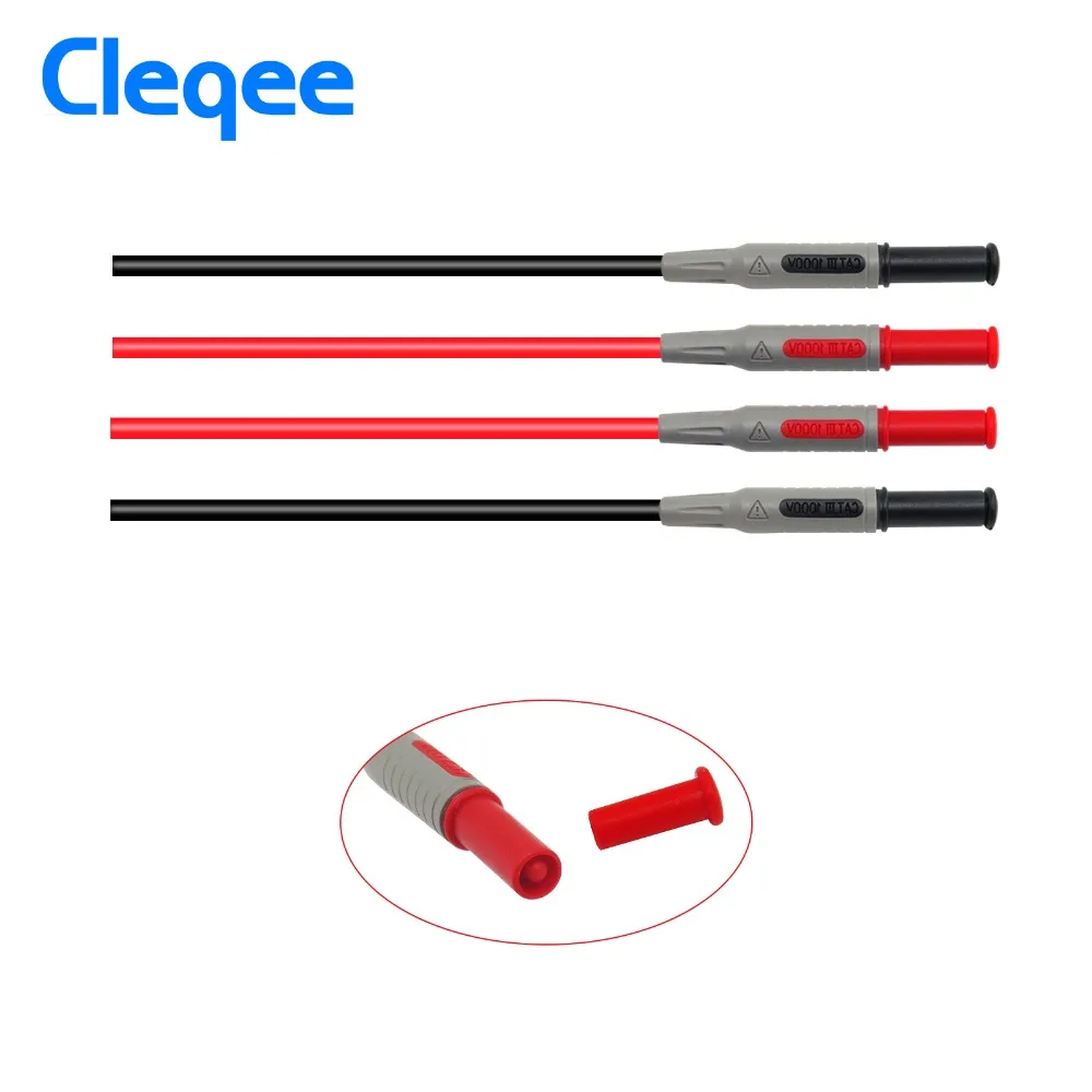 Cleqee P1032 мультиметр Тестовый Кабель впрыска литая 4 мм Банановая вилка тестовая
