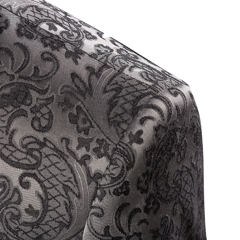 OSCN7 3 шт. серебряный костюм для мужчин Slim Fit 2019 необычный сценический певицы