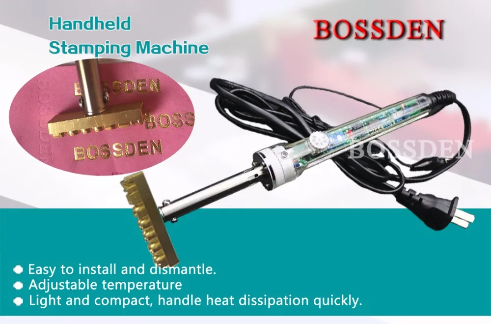 BOSSDEN 220V 60 Вт с кожаным тепла тиснением и изображением паяльник для подключения к