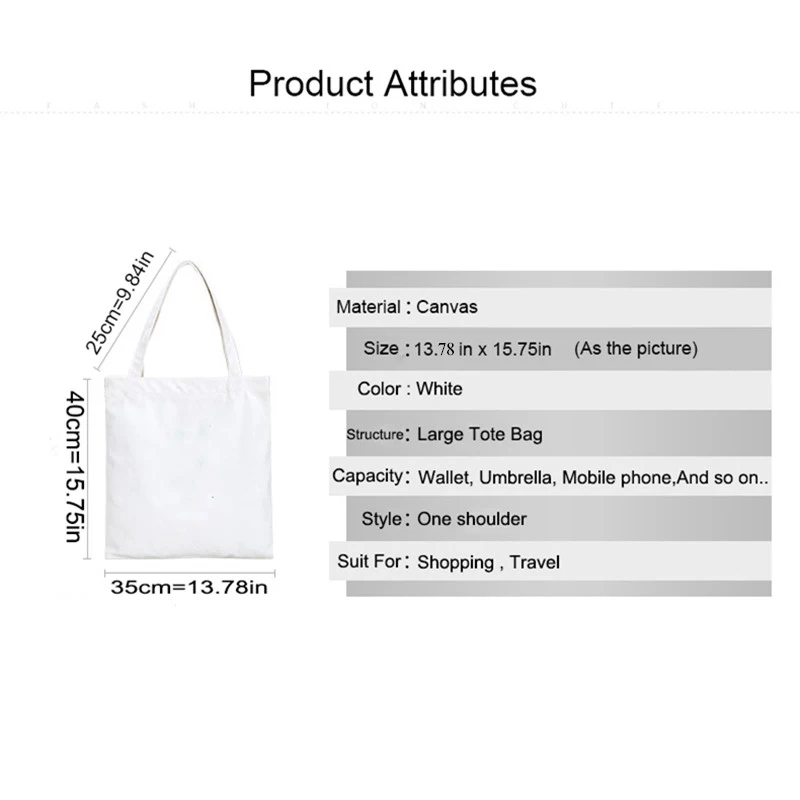 HOME Fashion Canvas Tote Bag Women Large Capacity White Shopping Shoulder Bags Custom Style Print Students | Багаж и сумки