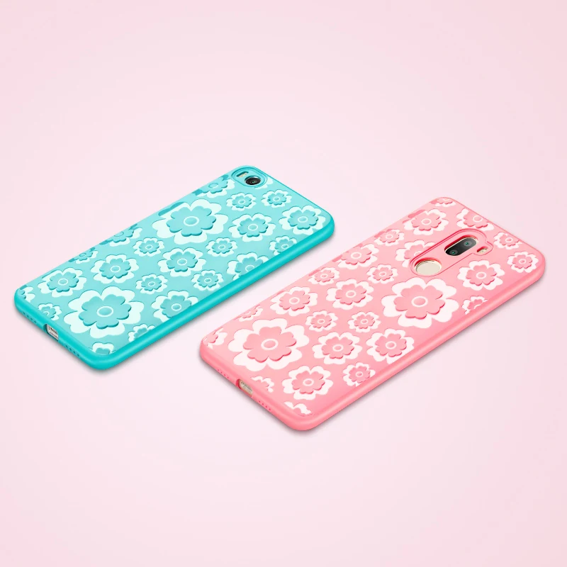 Luxury Brand Silicone TPU Case for Xiaomi Mi 5S Plus Embossed Flora Design Flexible Soft Candy Back Cover Phone Cases |