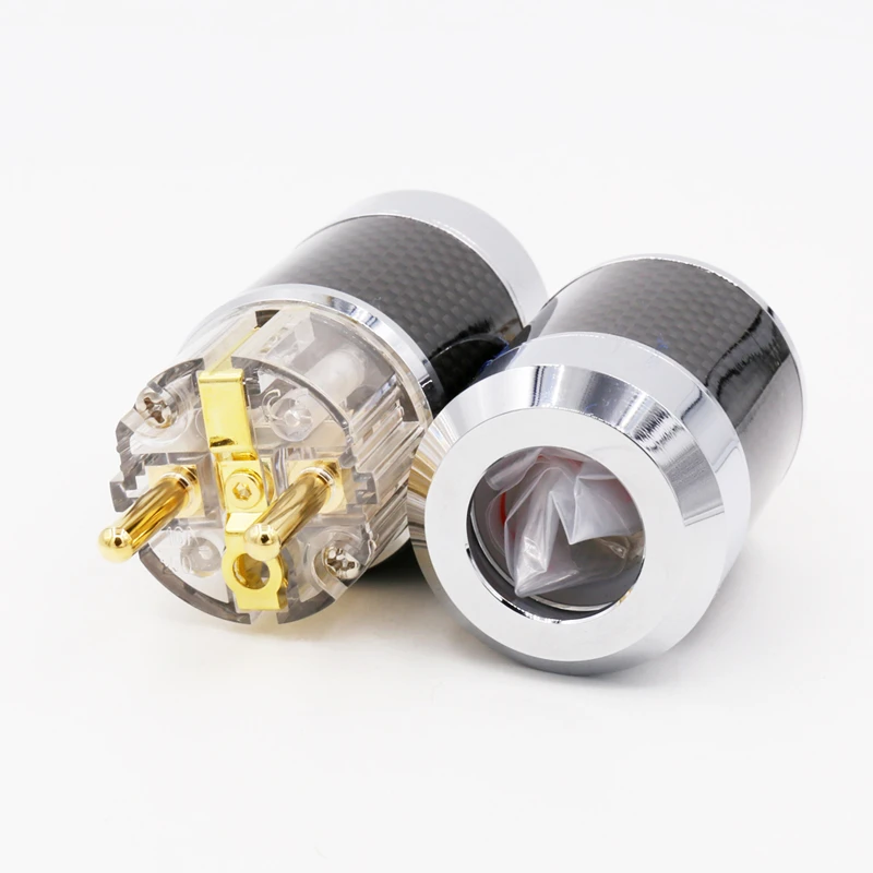 Hifi X 1 пара hi fi аудио из углеродного волокна прозрачная позолоченная вилка