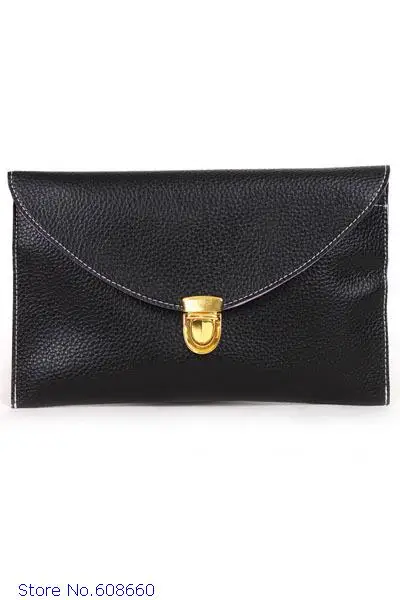 Fashion bolsos mujer bolsas femininas couro Candy Rosy Black leather Retro Envelope Clutch Bag LC74022|bag unisex|bag for macbook probag dell |