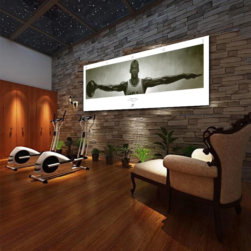 Michael Jordan крылья постер с автографом Wall Art шелковая печатать фотографии для Гостиная Спальня домашний декор