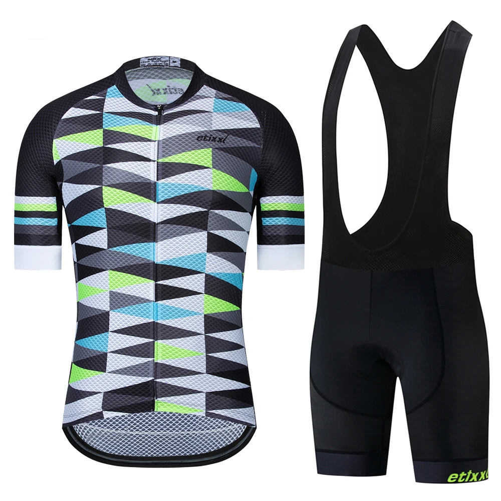 Bib Cycling Set 09 Мужская Профессиональная командная велосипедная майка, набор, анти-УФ велосипедная одежда, Майо Ropa Ciclismo MTB трикотаж для велосипедистов, оранжевая велосипедная одежда - Цвет: Bib Cycling Set 09