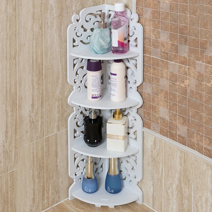 Полка для хранения ванной комнаты напольная полая Водонепроницаемая угловая