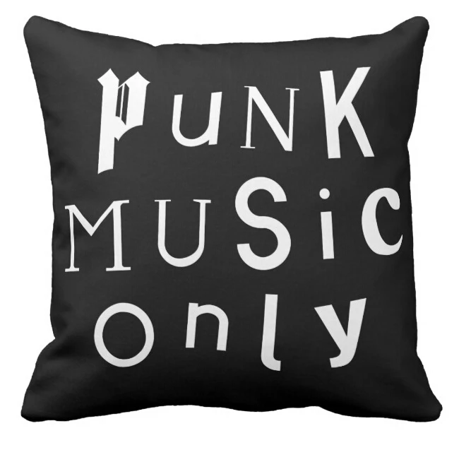

Новинка, популярный чехол для подушки в стиле панк Music Only, черно-белая декоративная подушка в стиле панк с буквами, музыкальные подарки, дива...