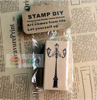

1PC Vintage Classical Streetlight Design Wood Stamp Rubber Stamps Daily DIY Zakka Office School Supplies(ss-6009-3)