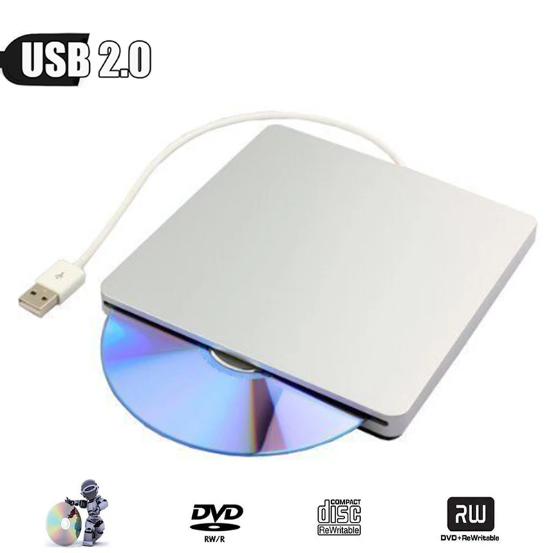 

Best New for Apple iMac 2015 2013 2014 A1224 A1311 A1225 USB External Optical Drive 8X DVD Player DVD-ROM Combo 24X CD-RW Burner