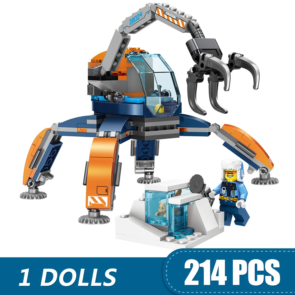 214 шт. небольшие строительные блоки совместимые с Lepinging City Arcti Ice crawler Toys для детей