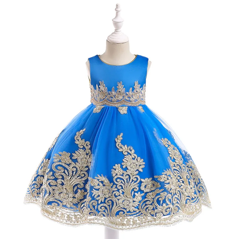 2019 Embroidery Flower Summer Girls Dress Baby Girl Toddler Clothes Kids Princess Wedding Party girls dresse Vestidos Robe Fille | Детская