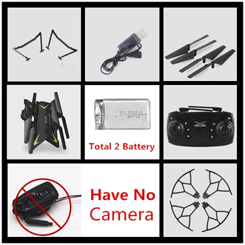 KY601S RC вертолет Дрон с камерой HD 1080P wifi FPV селфи Дрон Профессиональный складной Квадрокоптер 20 минут работы от батареи - Цвет: no camera-black2