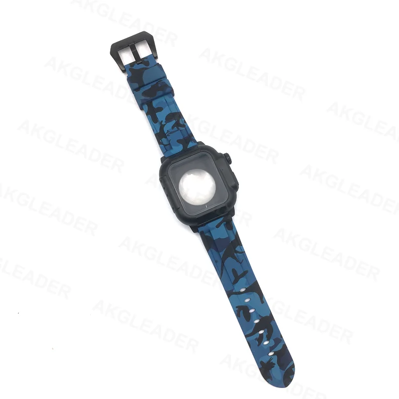 Blue Como Стиль ремешок для наручных часов Apple Watch серии на возраст 2, 3, 4, 5, 40/44 мм мягкий резиновый водонепроницаемый чехол для часов браслет на запястье для подводного плавания чехол для часов для Apple iWatch серии 4 браслет - Цвет ремешка: Blue