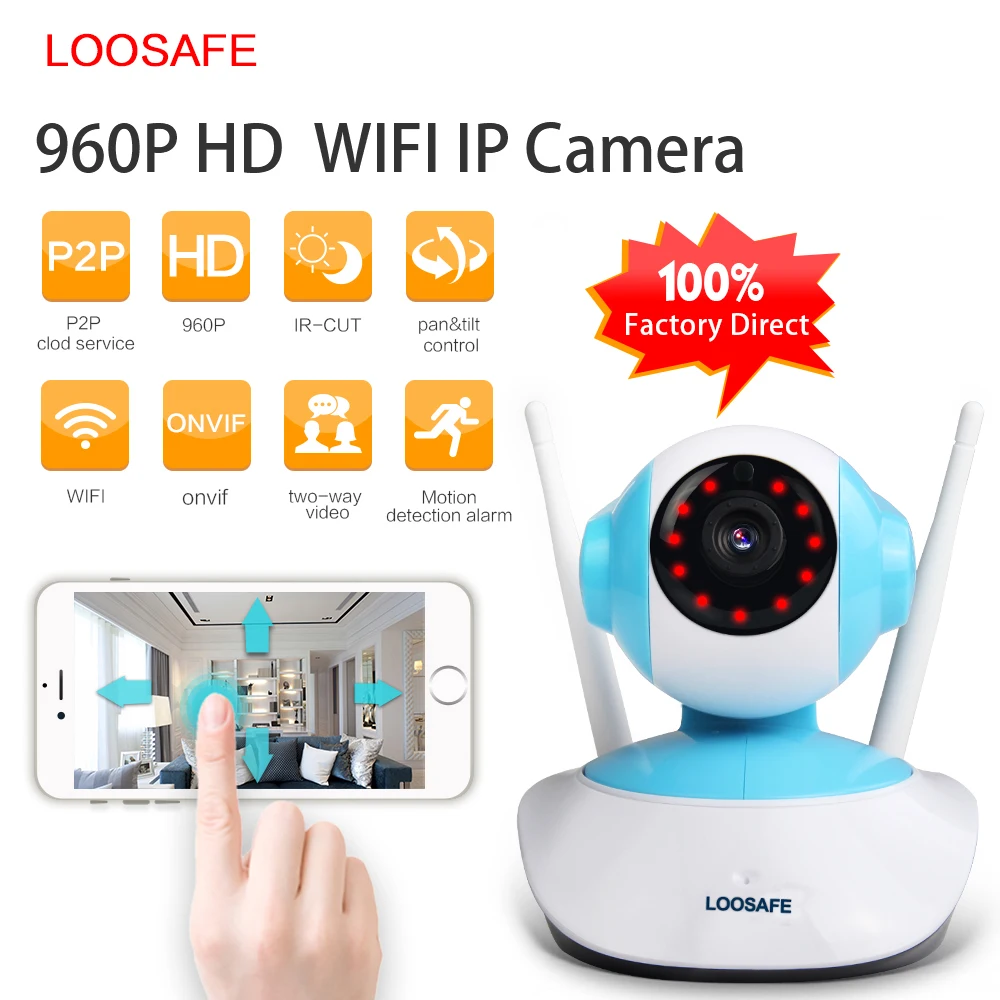 LOOSAFE HD 1080P, IP камера, WIFI, камера наблюения, камера 2 Мп, детский монитор, беспроводная, P2P IP камера, PTZ, Wifi, камера для безопасности