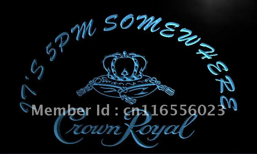 

LA455- It's 5 pm Somewhere Crown Royal LED Neon Light Sign home decor crafts