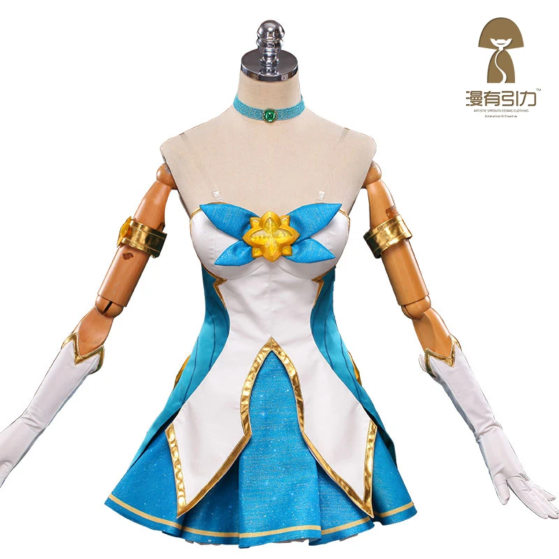 Фото Звездный Guardian Soraka LOL Косплей костюм на Хэллоуин Униформа Рог + головной убор Звездный Guardian Soraka LOL Косплей костюм на Хэллоуин Униформа Рог + головной убор