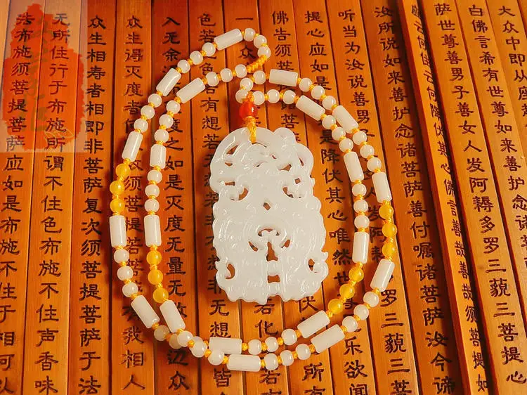 Подлинная натуральная Афганская подвеска белый камень полый дракон кулон