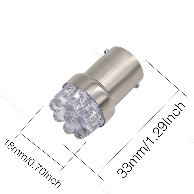 2шт 1156 BA15S P21W светодиодный лампы G18 автомобильные 9 SMD автостайлинг янтарные желтые