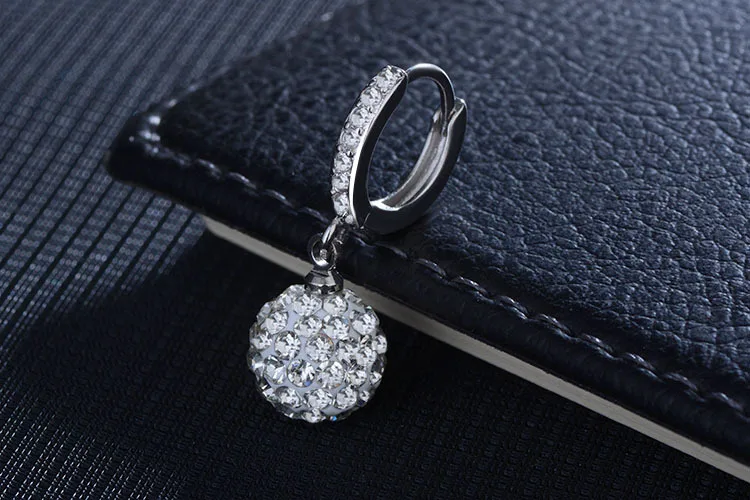 

Silver Earrings 2017 New Design Shambhala Shiny Zircon 925 Sterling Silver Stud Earrings for Women Wholesale Jewelry Gift