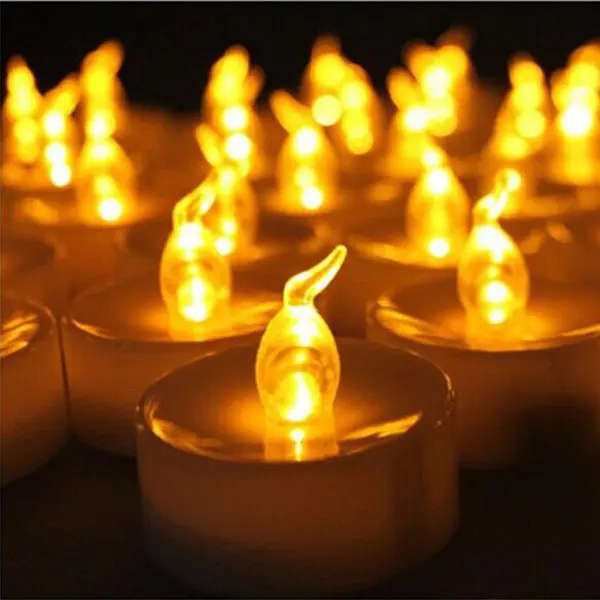 yellow not flicker Набор из 12 теплых белых мерцающих декоративных свечей, casamento kaars decoratie Mumlar bougies decoratives - Цвет: yellow not flicker