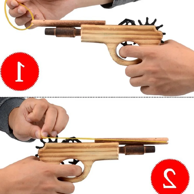Резиновая лента дерево игрушечное оружие имитация пули мини деревянный пистолет