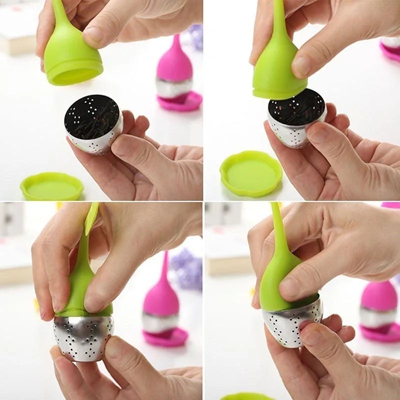 Горячий чай заварочный фильтр силиконовый лист форма ручки диффузор нетоксичный