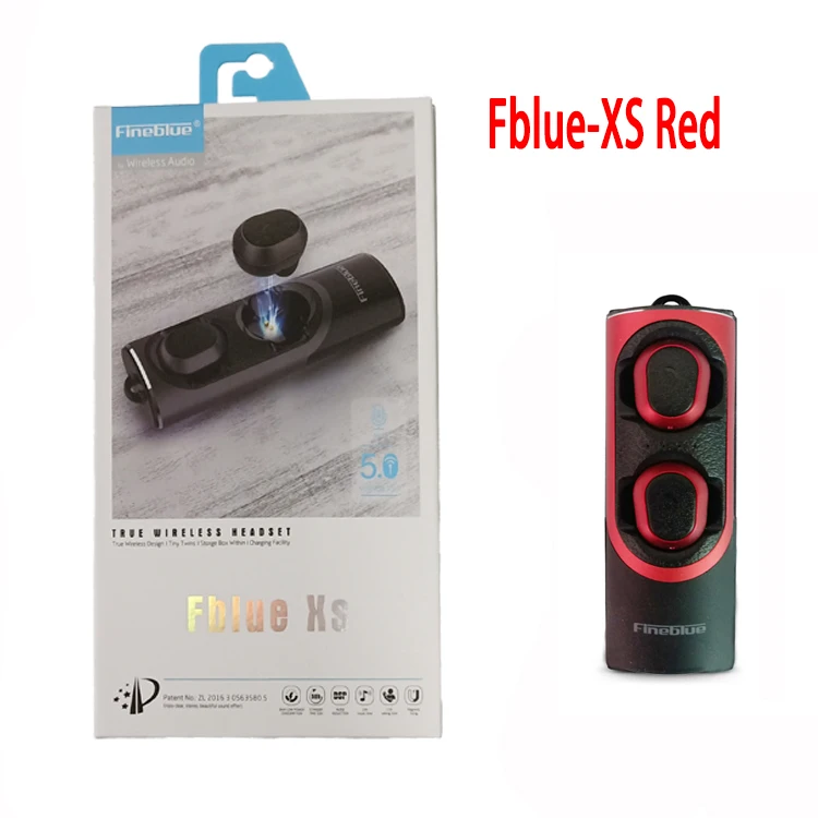 Red Retail box Fineblue Fblue XS Беспроводная Bluetooth 5,0 гарнитура вкладыши Звук бинауральные мини-наушники с магнитным разъемом для зарядки - Цвет: Red Retail box