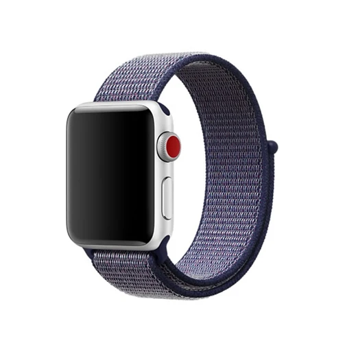 Midnight blue Спортивный бесшовный ремешок для apple watch, ремешок 42 мм, 38 мм, версия двухслойного тканого нейлона ремешок для наручных часов iwatch, версия 5/4/3/2/1 44 мм 40 мм браслет - Цвет ремешка: Midnight blue