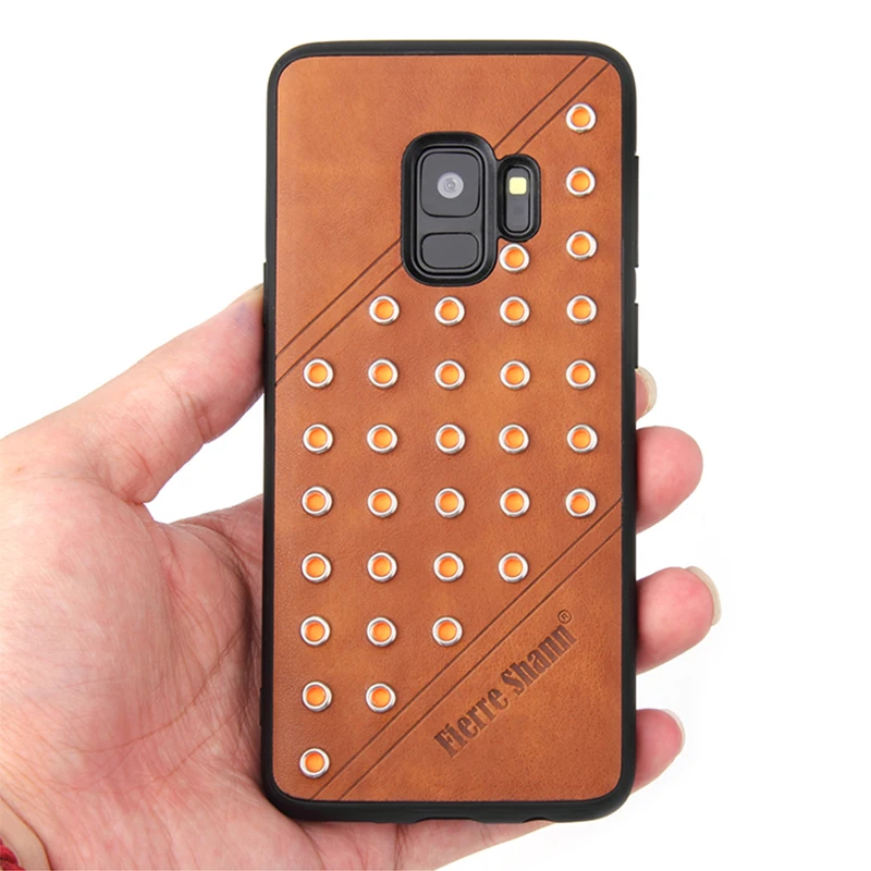 Футляр для Galaxy S9 из винтажной кожи с защитой от ударов, задняя крышка Samsung Plus Note 9, роскошные аксессуары Slim.