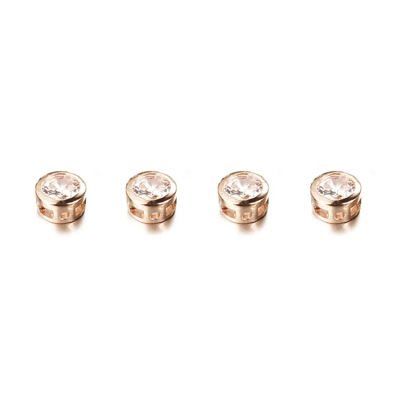rose gold 10 шт черный розовый маленький золотого цвета Круглый точечный дизайн хрустальные Подвески для изготовления браслетов DIY ювелирные аксессуары - Окраска металла: rose gold